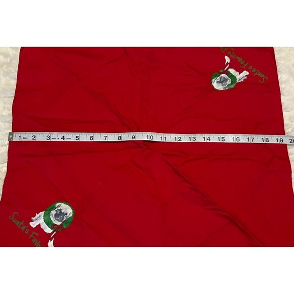 Old Navy Christmas Holiday Santa's Favorite Dog PUG Dog Red Bandana ONE SIZE - Picture 9 of 11